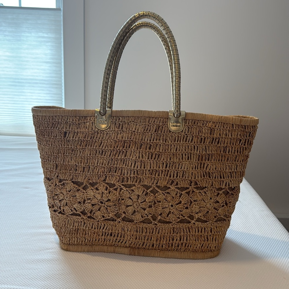 LILLY PULITZER RIVIERA STRAW TOTE